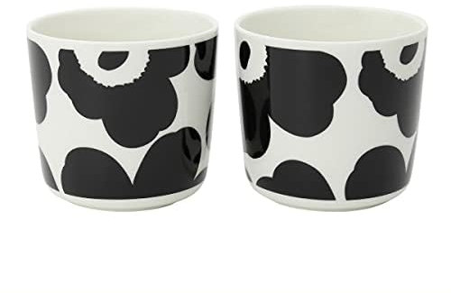 Marimekko Unikko C.Cup 2Dl W/Out H 2Pcs; 7 x 7,5 - White, Black