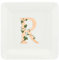 La Porcellana Bianca - Piattino Quadrato Lettera R - Arredo Casa, Cucina - Linea Adorato - Idea Regalo - Porcellana - 10x10xh1,5 cm