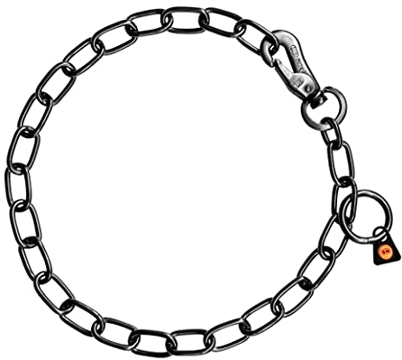 Sprenger Hundehalskette mit Sprenger Haken aus Edelstahl rostfrei 3 mm I Größe individuell einstellbar I Halskette - schwarz, 60 cm