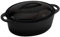 Commichef Oval Casserole Dish, 27cm Diameter Cast Iron, Black, (OC-427BK)
