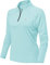 YSENTO Damen Sportshirt Langarm Laufshirt Schnelltrocknend T-Shirt Fitness Yoga Training Langarmshirts mit 1/4 Reißverschluss(Himmelblau,L)