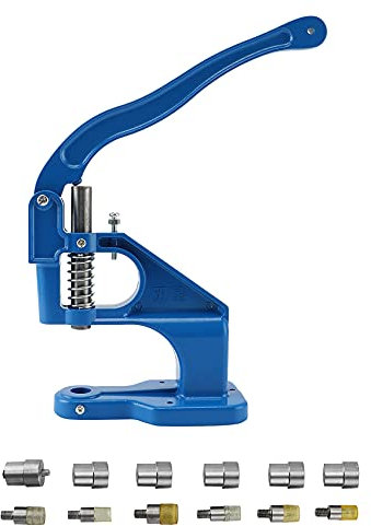 Lulaxy MáQuina Perforadora Manual para Troqueles de Ojales o Troqueles de Remaches de Doble Tapa Herramienta de Molde Botones PresióN Suministros para Manualidades, Azul & Plata