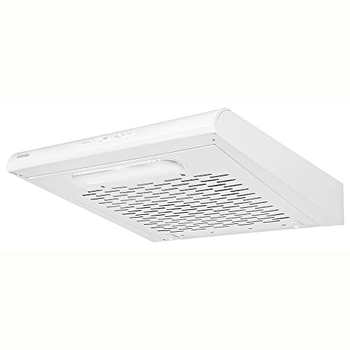 MPM-51-PX-68 Campana Extractora Bajo Mueble Cocina 50cm, Extractor Humos Empotrado 175m3 Evacuación al Exterior y Recirculación, Filtro de Carbono Opcional, 3 Velocidades Extracción, LED, Blanca