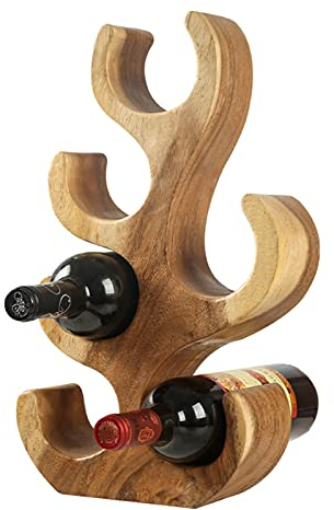 YANYUESHOP Weinregal aus Holz – schönes Naturholz – einzigartiger Weinhalter aus Holz – Küchenregal – 6 Flaschen