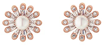 Heideman Ohrringe Akela Damen aus Edelstahl rosegold farbend poliert Ohrstecker für Frauen mit Perle weiss rose vergoldet