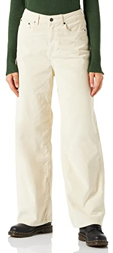 JJXX Jack&Jones Women's JXGELLY Wide Cord HW Pant SN Trousers, Bone White, 27/32, Bone White, 27W x 32L