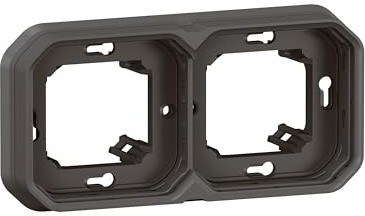 LEGRAND, Plexo New Feuchtraum-Unterputz-Tragrahmen, 2-fach, horizontal und vertikal, Farbe: Anthrazit, 069607L