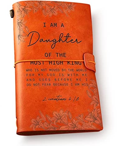 Inspirational I am a Daughter of the Most High King Bibelvers Leder Tagebuch Notizbuch für Frauen - Motivierendes Reisetagebuch Beste Tochter Geschenkidee