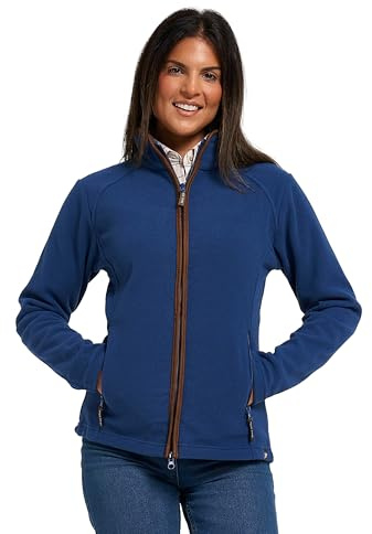 JACK PYKE Womens Fleece Jacket – Lightweight and Breathable Ladies Fleece jacket with Full Zip, Long Sleeves, Zipped Pockets, Faux Leather Piping – Ideal for Travel and Outdoor Sports