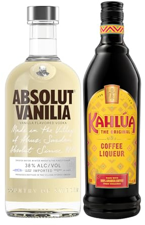 Absolut Vanilia Flavoured Swedish Vodka, 70 cl & Kahlua Coffee Liqueur, 1L