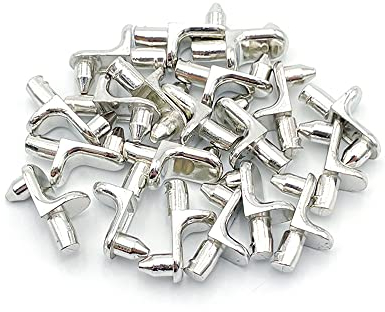 LICQIC 20 Pcs Shelf Pins, Metal Shelf Support Pegs for 5 mm Hole, Shelf Brackets for Cupboard Cabinet Furniture Kitchen Wardrobe Shelves, Style 4, Fits 5 mm Hole