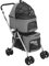 vidaXL Hundewagen für 2 Hunde Faltbar Grau 83x48x97cm Oxford-Gewebe Hundebuggy
