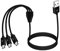 MEIRIYFA Cable divisor USB a micro USB, 3 en 1 USB 2.0 A macho a tres micro USB macho Sync cable de carga (negro, 1 m)