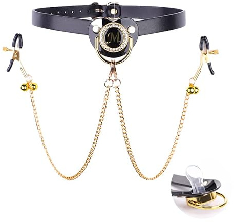 Einstellbar Nippelklemmen Mit Knebel Bruststimulator SM Extremer Fetisch Schnuller Gag Knebel Mundknebel Mit Brustclip Bondage Spielen Sklave Sexspielzeug BDSM