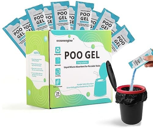 oceanengine Portable Toilet Absorbent Gel, Portable Toilet Powder Poo Urine Powder for Camping Outdoor Hiking
