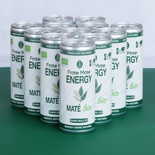 FRATÉ MATÉ Boisson Énergisante Bio Sport | Energy Drink au Maté | Canettes Sans Bulles 250ml | 80mg Caféine Naturelle | Faible en Sucre – Sans Taurine ni Arômes Artificiels