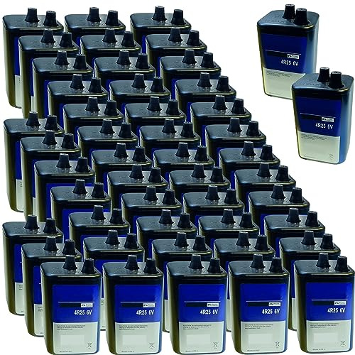 48 STÜCK Blockbatterie 6V 4R25 Trockenbatterie 6 Volt 7Ah Batterie Baustellenbatterie für Camping Baustellen Warnabsperrung für den Signalgeber