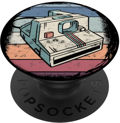 Oldschool Kamera Retro Vintage 80er 90er Jahre PopSockets mit austauschbarem PopGrip