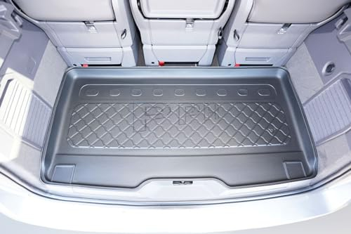 PPH Gummierte Laderaummatte Kofferraumwanne für VW Multivan T7 / T7 eHybrid PHEV (Life, Style, Energetic) V/5 ab 2021-