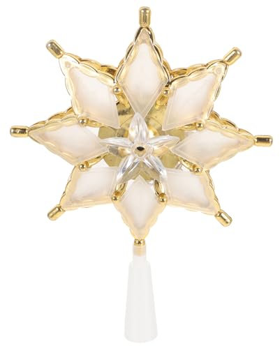 Kichvoe Cimier d'Arbre De Noël Éclairé 3D Creux À Paillettes - Étoiles Illuminées pour Décoration De Noël