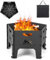COSTWAY Feuerschale, abnehmbare Feuerstelle für draußen, tragbarer Feuerkorb mit Tasche, Fire Pit für Camping, Garten, Terrasse, Lagerfeuer, Schwarz, 49 x 47 x 30,5 cm