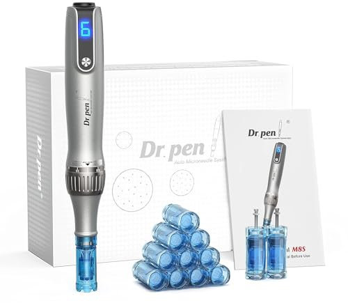 Dr. Pen Ultima M8S Microneedling Pen : Stylo de Microneedling Sans Fil - 12 Cartouches de Rechange