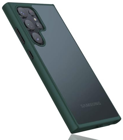 für Samsung Galaxy S24 Ultra Hülle, Hart PC -Rückseite, Matt Hülle[Anti-Fingerabdruck rutschfest] [Anti-Gelb] für Samsung Galaxy S24 Ultra Handyhülle - Matt Grün