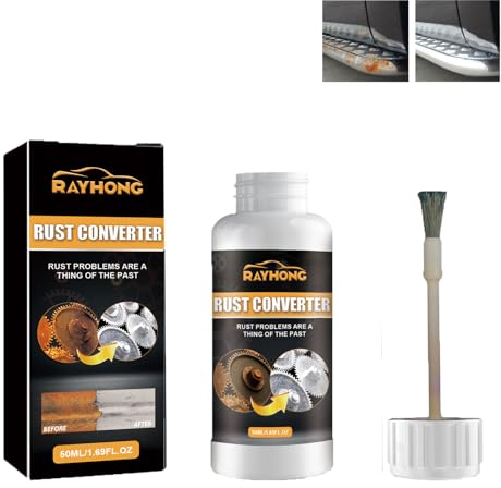 Rostumwandler & Grundierung | Rostkonverter mit Pinsel 2 in 1 | Hocheffektiver Rostkonverter | Rostfreie Grundierung für Autos | Rostschutz-Reparaturmittel | Rostschutz | Rostentferner (1, Weiß)