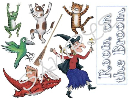 Generic Room on the Broom Themed Edible Icing Sheet A4 Cake Toppers - Julia Donaldson