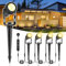 IRISECO 4-1 Garden Spot Lights, 15M Outdoor Spotlight with Adapter, 12V Low Volt LED Garden Lighting, IP65 Waterproof, Outdoor Spot Lights Mains Powered for Yard (3000K) ﻿
