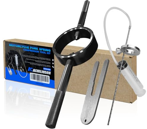 Kit d'outils de compresseur de ressort de fourche de moto universel compatible avec la plupart des fourches à l'envers et motos