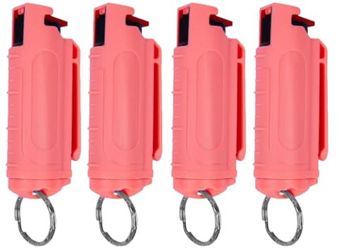 Pfefferspray Schlüsselanhänger, 20ml Selbstverteidigung Schlüsselanhänger für Frauen, Quick Release Schlüsselring für einfachen Zugang (2, Rosa)