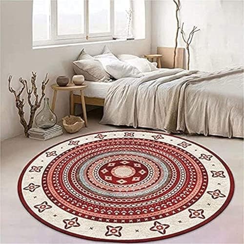 Retro-Teppich, 80 cm, 100 cm, 120 cm, 140 cm, 160 cm, 200 cm, 250 cm, 300 cm, runder Teppich für Wohnzimmer, Schlafzimmer, Heimboden, rutschfeste Matten, weiche Yogamatte, Durchmesser 100 cm