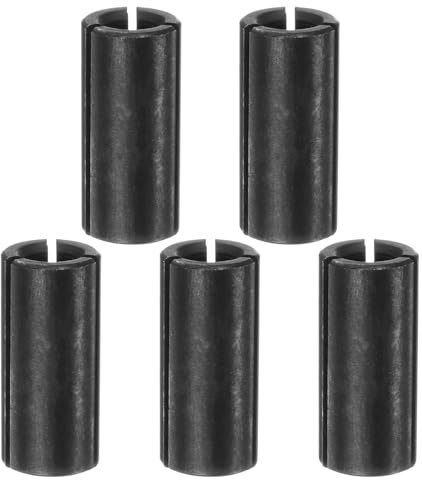 sourcing map Router Collet Chuck Driver Adapter 1/2 (12.7mm) to 1/4(6.35mm) Carbon Steel CNC Engraving Bit Router Converter for Woodworking Engraving Machine Tool 5pcs