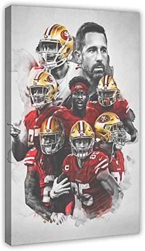 JINLIMAO Foto Auf Leinwand 30*50CM Senza Cornice Giocatore di calcio Jimmy Garoppolo San Francisco 49ers Sport Poster 4 Poster Wall Art Decor Stampa immagini per soggiorno Camera da letto Decorazione