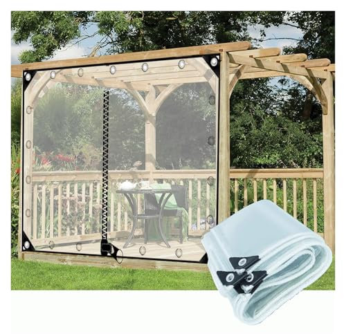 VagxTbs wasserdichte Transparente PVC Plane, Reißfest Transparent Plane mit Reißverschluss Wetterfest Transparente Plane für Gärten, Gewächshaus (2x3m)