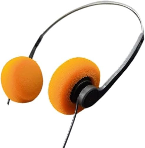 Fansoftiks Orange Retro Over-Ear Headphone, Hi-Fi Stereo Earphone Headset, Vintage Feelings Headphone, Retro Lightweight Earphones, for Most Mobile Phones Playback Pevices Headphones
