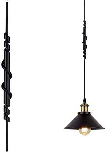 3 Pack Black Iron Art Cord Adjuster Cable Management Accessories for Pendant Light Fixtures