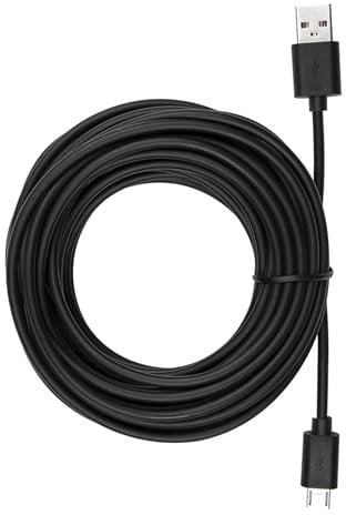 Anomat 25ft Power Extension Cable – Compatible with WyzeCam, Wyze Cam Pan, Blink Mini, Nest Cam Indoor, Yi Camera – USB to Micro USB Charging Cord for Indoor & Outdoor Use (Black)