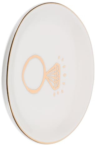 CRILSTYLEO Bandeja De Joyería De Cerámica Dorado Organizador Redondo Para Anillos y Pendientes Plato Para Accesorios Para Decoración Del y