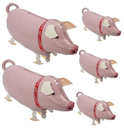 FELTECHELECTR 5stücke Teiliges Aufblasbare Schweinefolienballons Niedliches Junge Mädchen-spielzeug Langlebig Und Leicht Als Partydeko Für Strand Poolpartys Als Geschenk Für Geburtstage