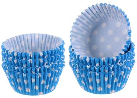 QUARKZMAN Cupcake förmchen – 100 Stück Papierbackformen Papier, Boden 5 cm | Lebensmittelqualität Ungebleicht, Antihaft & Fettdichte Pergament Cupcakeform Papier,für Feste/Feiern/zum Backen,Blau