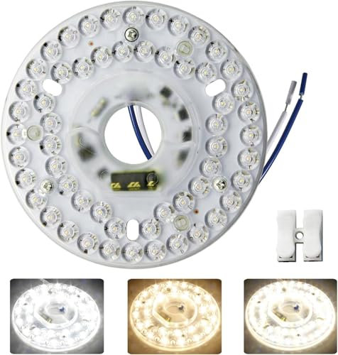 Kit di retrofit per ventilatore da soffitto a LED - 18 W dimmerabile pannello di ricambio, pannello di ricambio per plafoniera PCB 3CCT 3000K 4500K 6000K 2340LM dimmerabile 100-265V (125mm 18W)