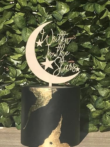Written In The Stars Cake Topper,Acrylic Wedding Party Decors, Bridal Shower Cake Decorations, Engagement Party Supplies