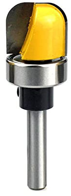 SBJKLYRN, Trend Router Bits - Chamfer Edge Forming Router Bit for Bowl and Tray Templates, 1/4 Inch Shank Round Nose Groove Milling Cutter with Ball Bearing, Tungsten Carbide Dish Carving Tool ,Router