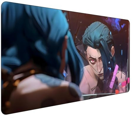 Arcane League of Legends - Grand tapis de souris de jeu XXL 900 x 400 mm - Dessous en caoutchouc antidérapant - Bords cousus - Pour PC, ordinateur portable, grande protection de bureau étendue pour la