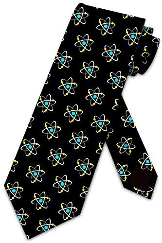 BHHJKK Atomic Nucleus Krawatte, Herren, Wissenschaft, Physik, Chemie, Biologie, Krawatte, Schwarz , One size