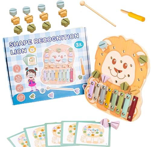 GjnjfdF Giocattoli Educativi per Bambini - Gioco di Forme Animali Cartoon e Classificazione Colori - Gioco di Sviluppo Cognitivo con Tavoletta ad Incastri per Motricità Fine Bambini Ragazzi Ragazze