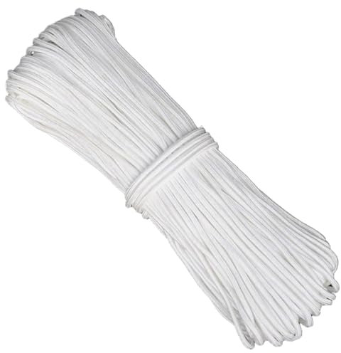 Corda in nylon, corda per tapparelle bianca da 2 mm e 65, 6 piedi, intrecciata resistente, in nylon tagliabile per lavori artigianali, appendere, confezionare regali, sollevare