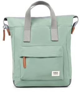 ROKA London Bantry Small Recycled Nylon Backpack | Compact everyday backpack with wide zip opening, handy storage pockets, internal tablet sleeve and adjustable shoulder straps